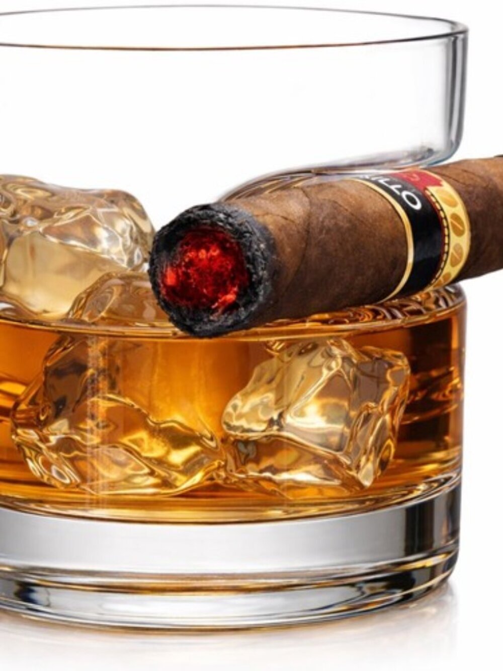 Godinger Shannon Crystal Cigar Whiskey Glass Tumblers - Set of 2